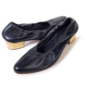 Rachel Comey Womens Leather Scrunch Ballet Flat Pumps Black Size 9